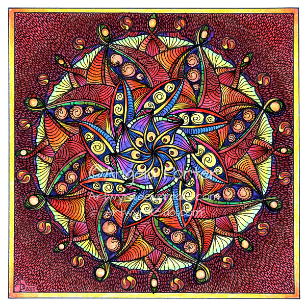 August Mandala 8 with background © Angela Porter 2013